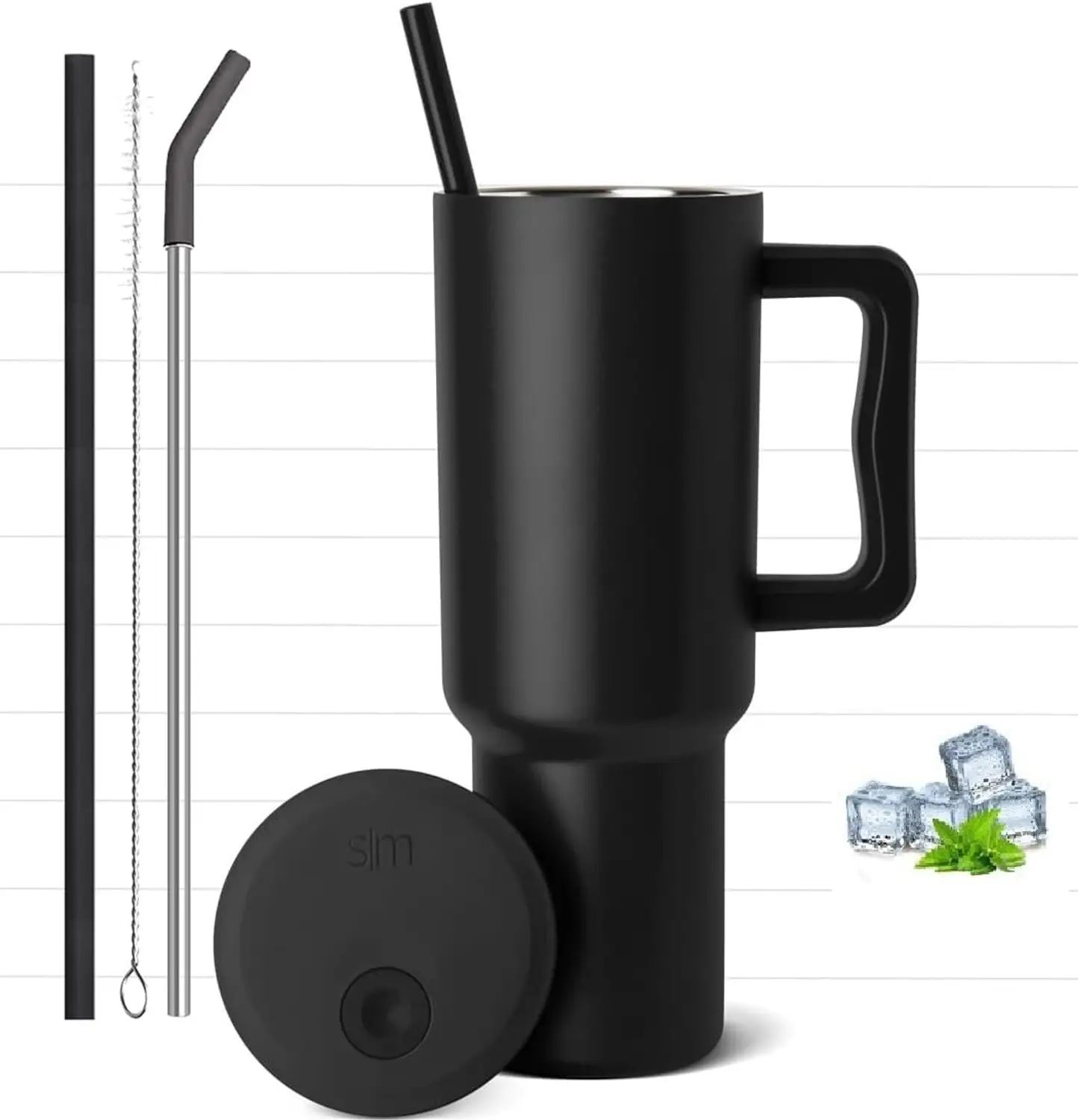 Large Capacity Insulated Travel Tumbler with Handle & Straw